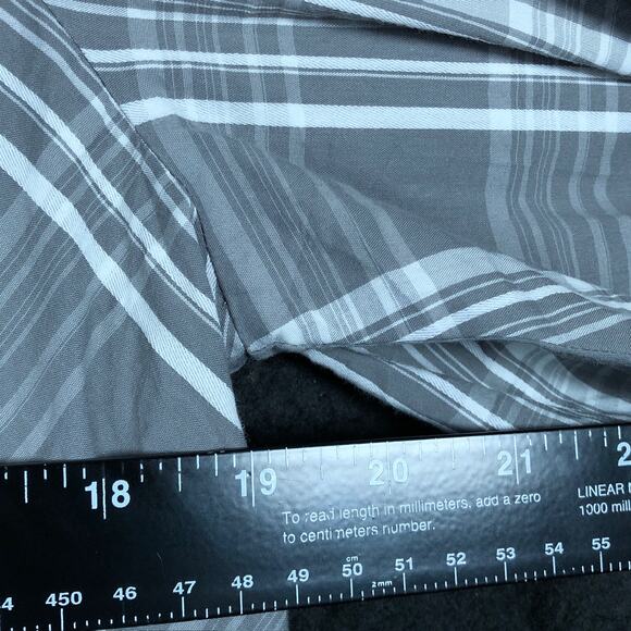 Chicos Womens Blouse Gray White Collared Button Down Long Sleeve Stretch 2 - Picture 8 of 12